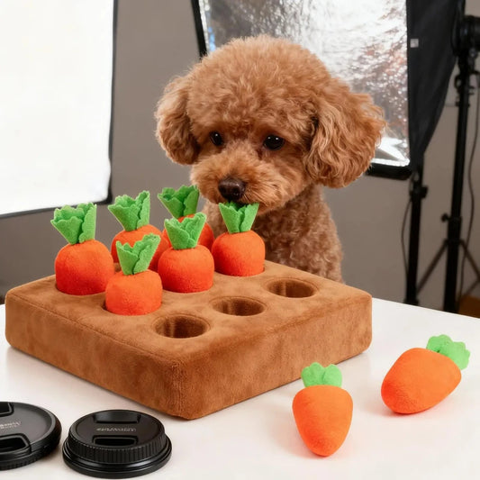 Carrot Snuffle Mat for Dogs Interactive Pet Plush Puzzle