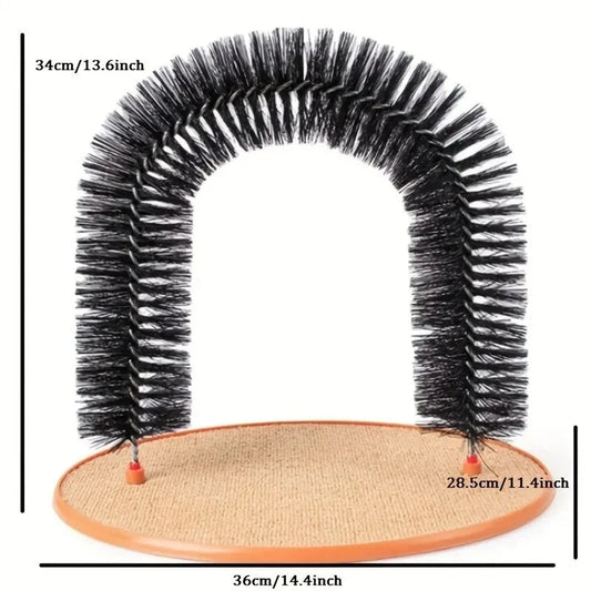 Cat Self Grooming Rubbing Brush with Scratching Pad