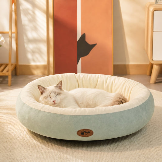 Cozy Oval Snuggle Pet Bed, Plush & Thickened Secure Bed