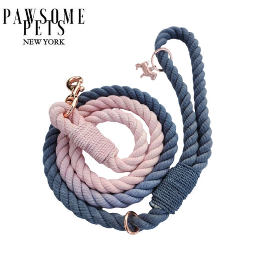 Navy & Pink Rope Dog Leash