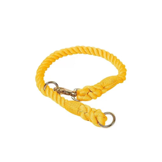 Cotton Rope Dog Collar - Golden Yellow