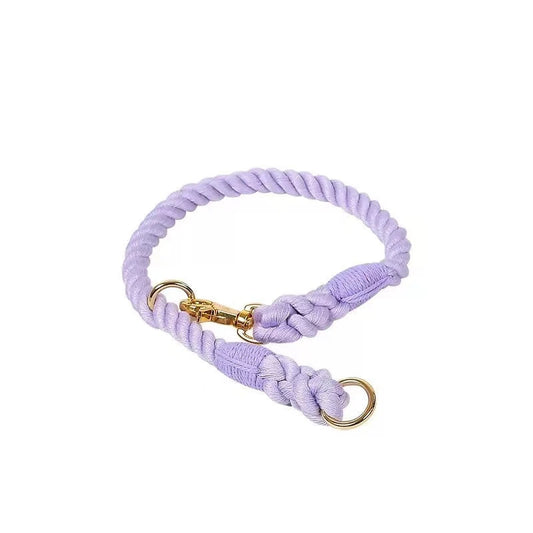 Cotton Rope Dog Collar - Violet