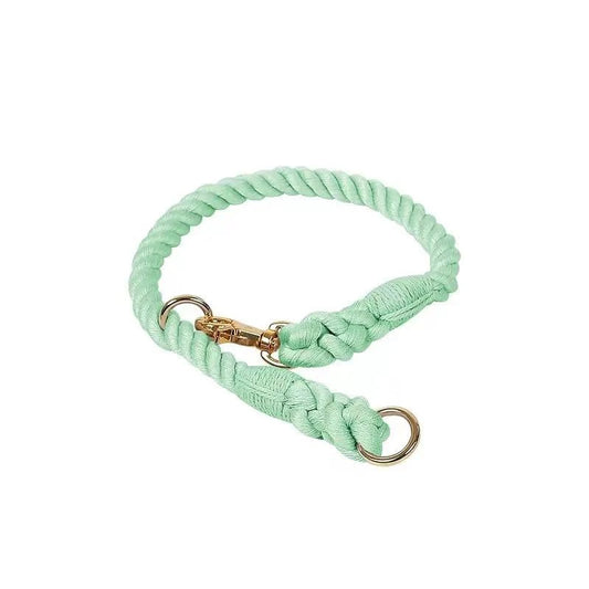 Cotton Rope Dog Collar - Jade