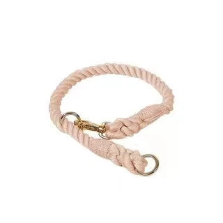 Cotton Rope Dog Collar - Champagne