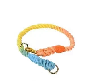 Cotton Rope Dog Collar - Sunset