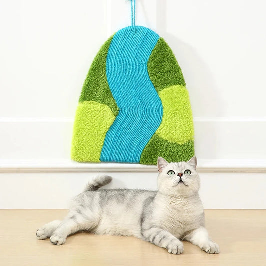Interactive Wall Scratch Mat for Cats – Durable Plush Scratch Board & Play Toy