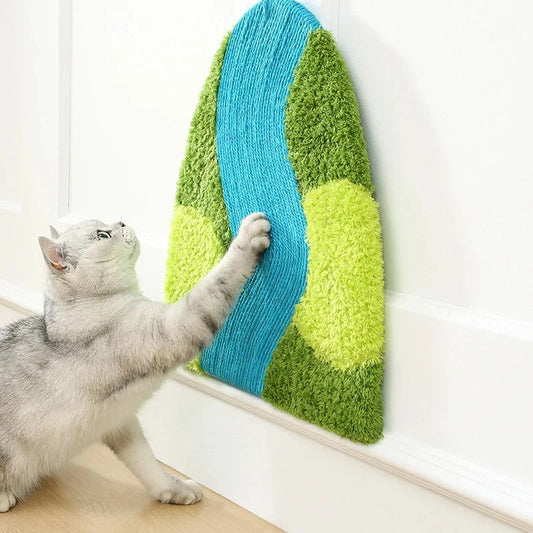Interactive Wall Scratch Mat for Cats – Durable Plush Scratch Board & Play Toy