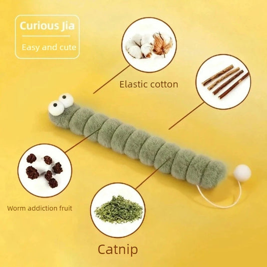 Caterpillar Plush Chew Toy For Cats