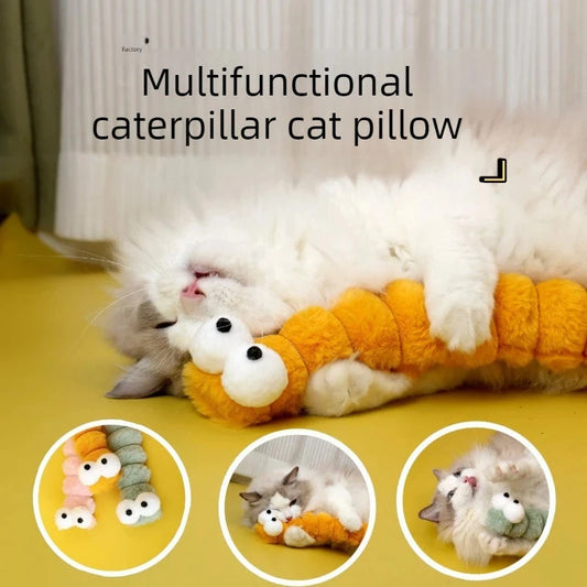 Caterpillar Plush Chew Toy For Cats