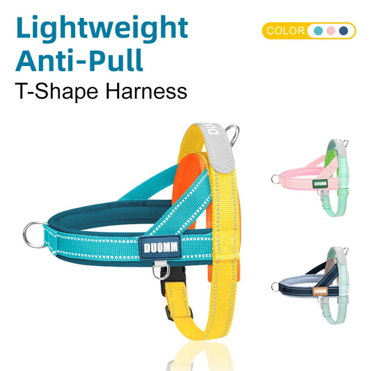 No Pull T-Shape Soft Padded Reflective Dog Harness