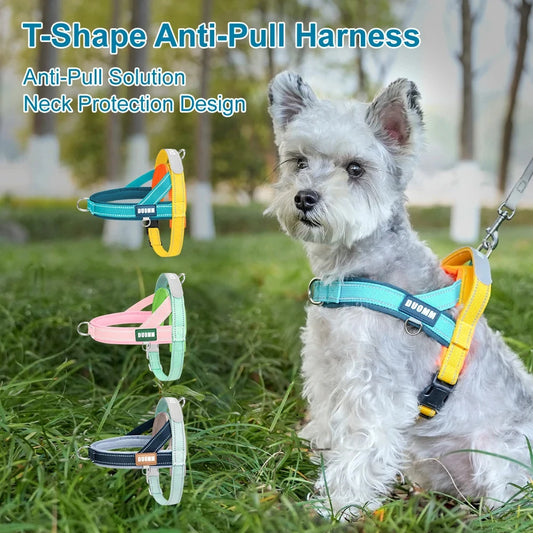 No Pull T-Shape Soft Padded Reflective Dog Harness