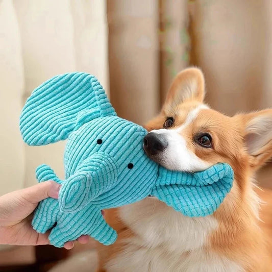 Plush Squeaky Elephant Dog Toy