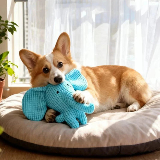 Plush Squeaky Elephant Dog Toy