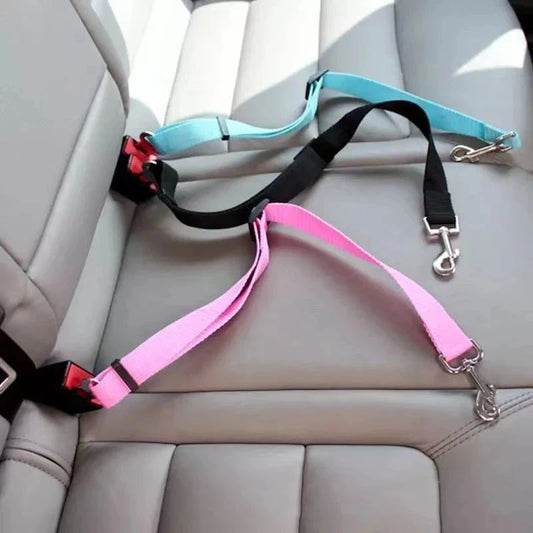 Dog Car Seat Belt Safety Harness Lead – Adjustable Pet Restraint Clip for Secure Travel