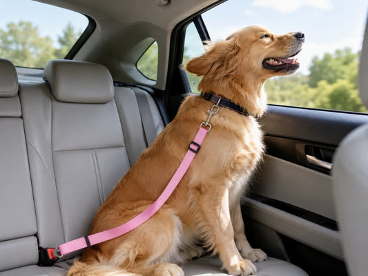Dog Car Seat Belt Safety Harness Lead – Adjustable Pet Restraint Clip for Secure Travel