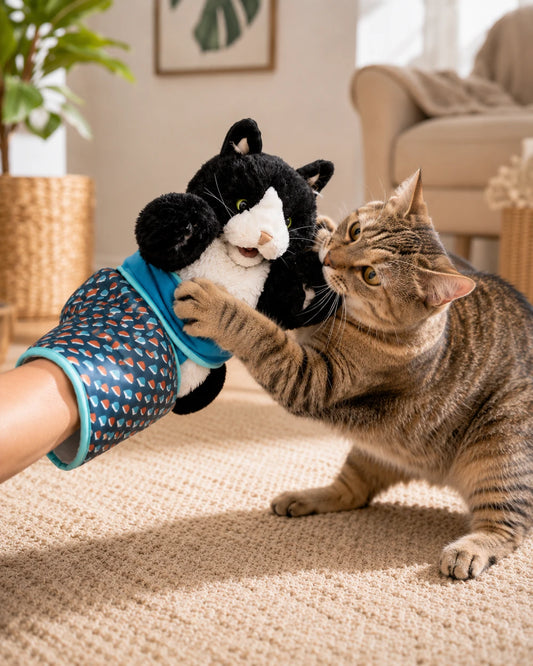 Puppet Wrestling Glove Toy For Cats