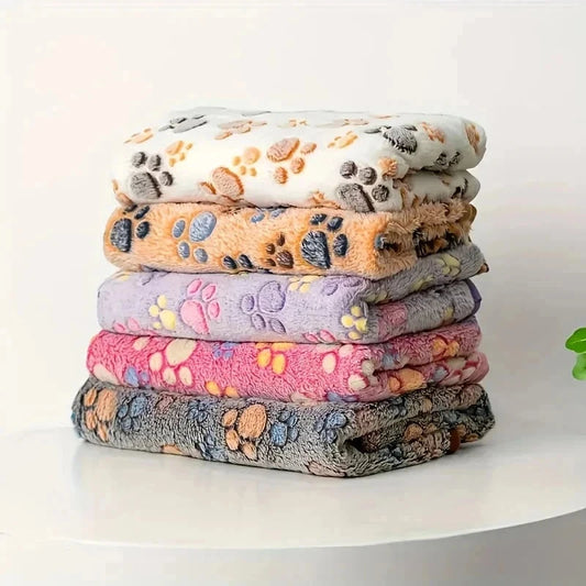 Cozy Pawprint Blanket for Dogs & Cats.