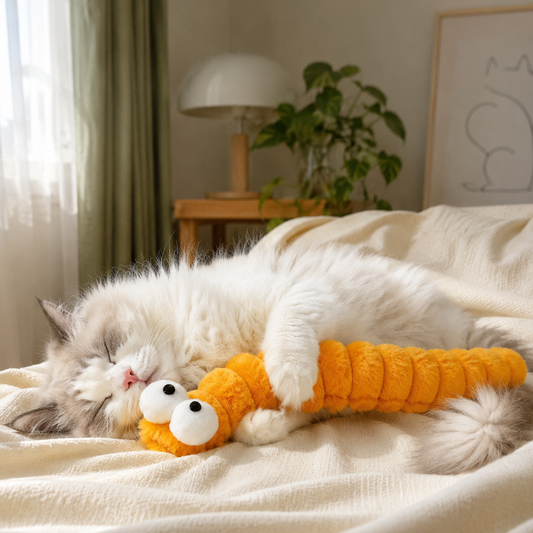 Caterpillar Plush Chew Toy For Cats