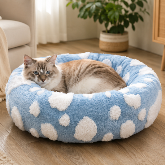 Luxury Plush Pet Donut Cat & Dog Bed