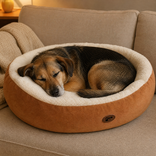 Cozy Oval Snuggle Pet Bed, Plush & Thickened Secure Bed