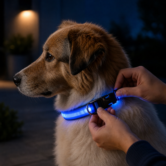 LED Dog Collar – Light-Up Night Safety Collar for Dogs with Flashing Glow Modes